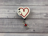 Stethoscope Heart Badge Reel