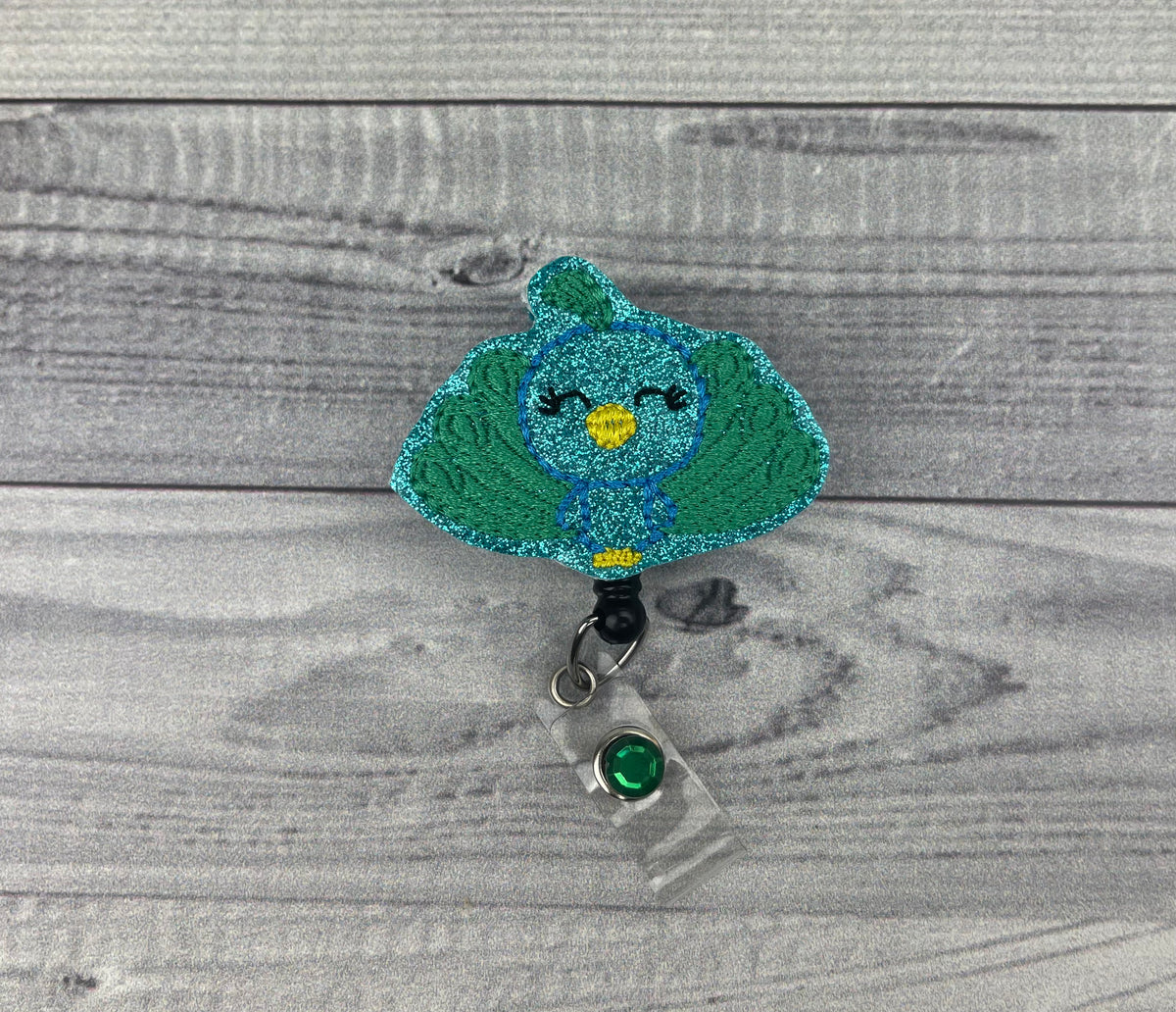 Peacock Badge Reel – Catherine Crafts Shop