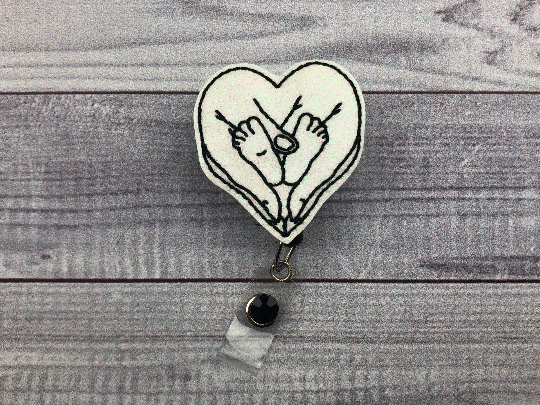 Mom and Baby Heart Badge Reel