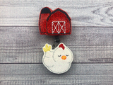 Barn & Chicken Badge Reel