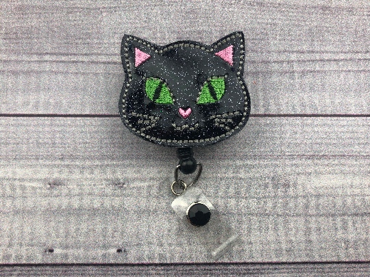 Black Cat Badge Reel