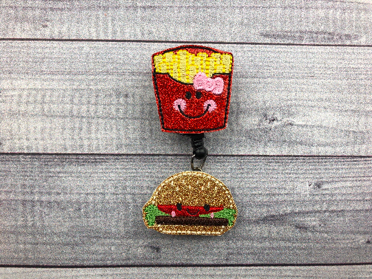 Burger & Fries Badge Reel