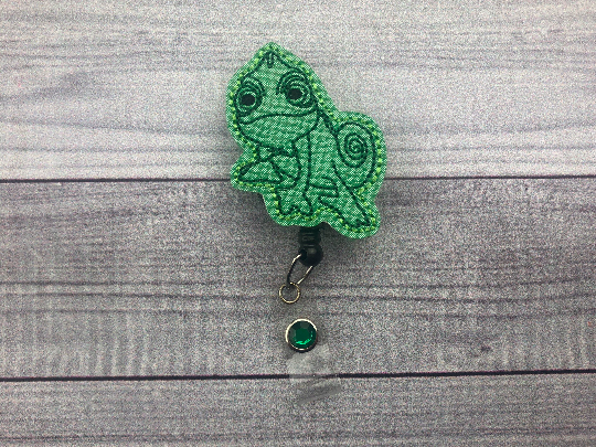 Green Chameleon Badge Reel