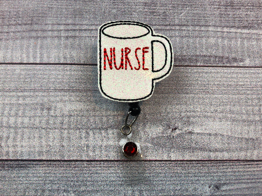 Nurse Coffee Cup Badge Reel