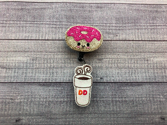 DD Hot Coffee & Donut Badge Reel