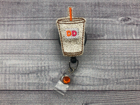 Iced DD Coffee Badge Reel