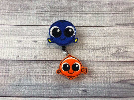 fish badge reels Forgetful Fish Duo Badge Reel – Catherine Crafts Shop