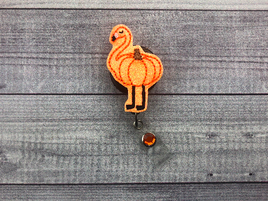 Flamingo Pumpkin Badge Reel
