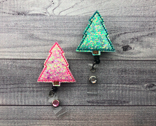 Glitter Christmas Tree Badge Reel – Catherine Crafts Shop