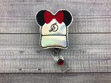 Girl Mouse Hat Badge Reel