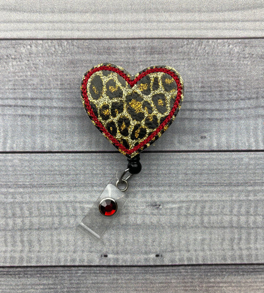 Leopard Heart Badge Reel