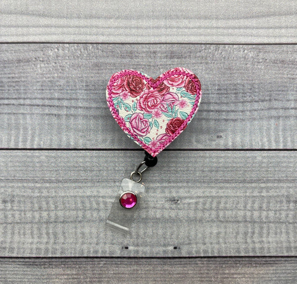 Flower Heart Badge Reel