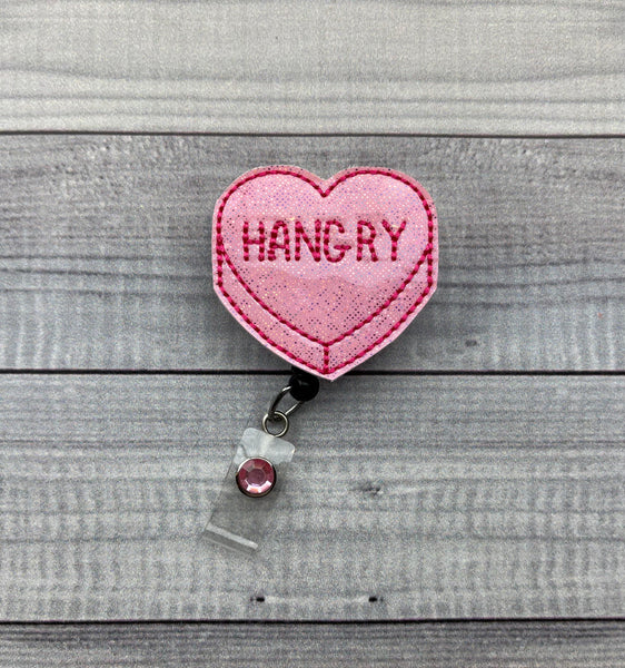 Hangry Candy Heart Badge Reel