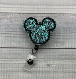 Blue & Black Chunky Mouse Badge Reel