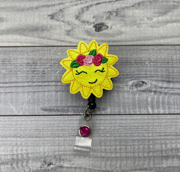 Floral Sun Badge Reel