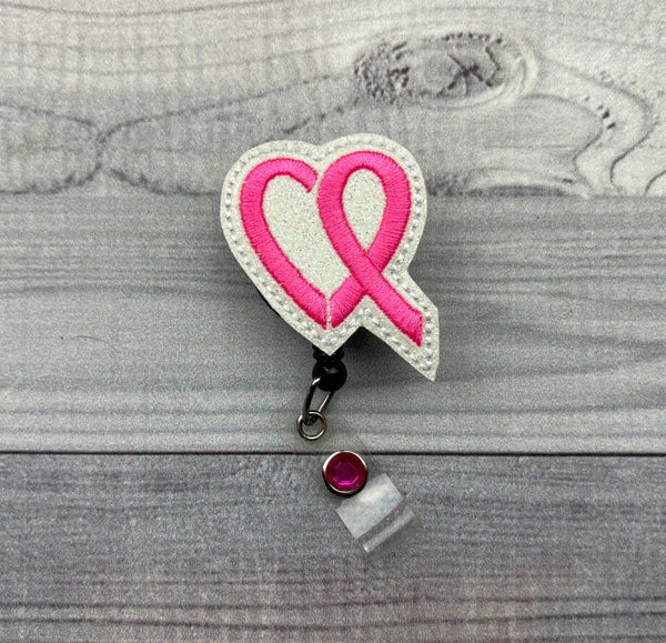 Breast Cancer Awareness Heart Badge Reel