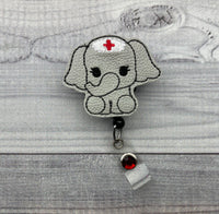 Vinyl Elephant Nurse Badge Reel