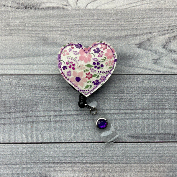 Jelly Floral Heart Badge Reel