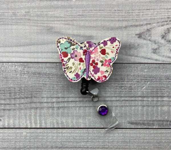Floral Butterfly Badge Reel