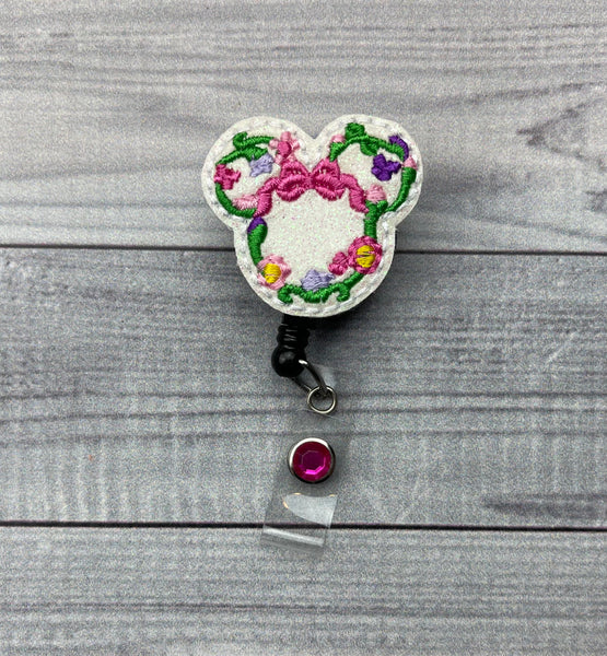 Floral Minnie Badge Reel