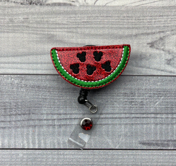 Mouse Melon Badge Reel