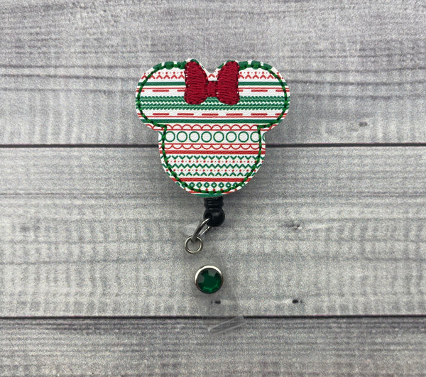 Ugly Sweater Mouse Badge Reel