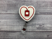 IV Bag Heart Badge Reel