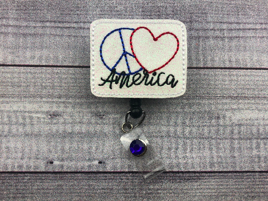 Peace Love America Badge Reel