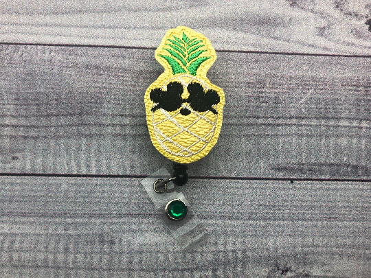 Pineapple Mouse Badge Reel