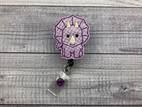 Purple Vinyl Dinosaur Badge Reel