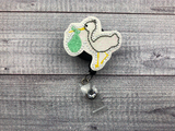 Glitter Stork Badge Reel