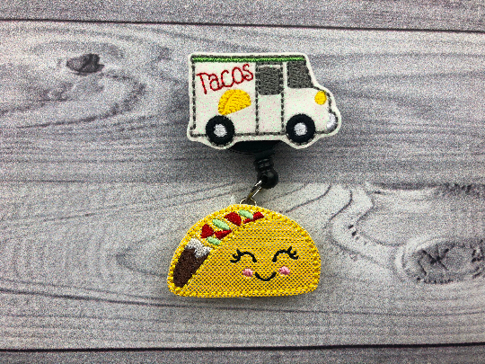 Taco Truck Badge Reel