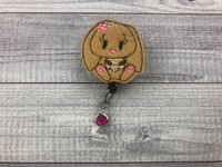 Tan Baby Bunny Badge Reel