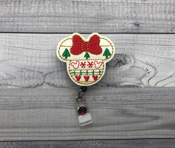 Christmas Sweater Mouse Badge Reel