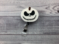 White Pumpkin Jack Badge Reel