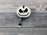 White Pumpkin Jack Badge Reel