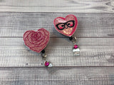 Glitter Hearts Badge Reel