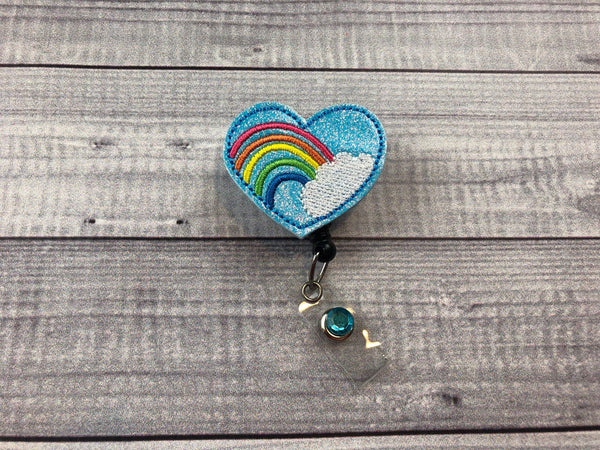 Rainbow Heart Badge Reel