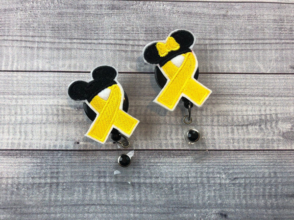 Yellow Ribbon Mouse Badge Reel