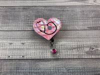 Pink Stethoscope Badge Reel