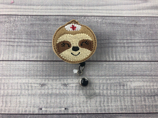 Sloth Nurse Badge Reel