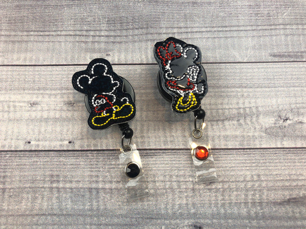 Mouse SIlhouette Badge Reel