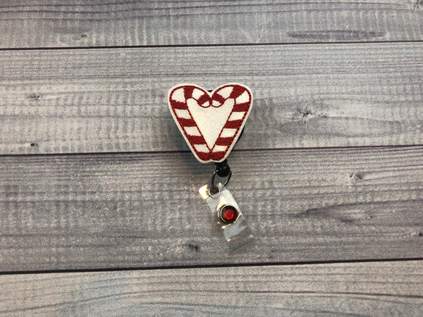 Candy Cane Heart Badge Reel