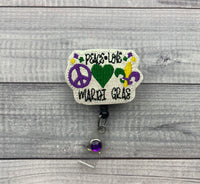 Peace, Love, Mardi Gras Badge Reel