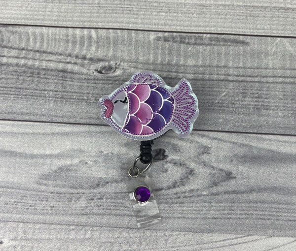 Purple Fish Badge Reel – Catherine Crafts Shop