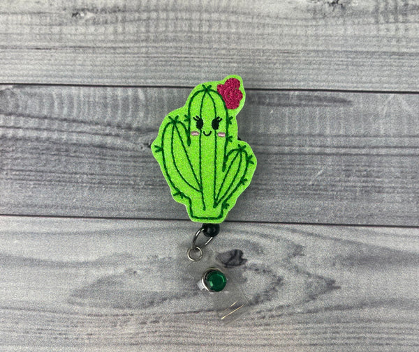 Floral Cactus Badge Reel